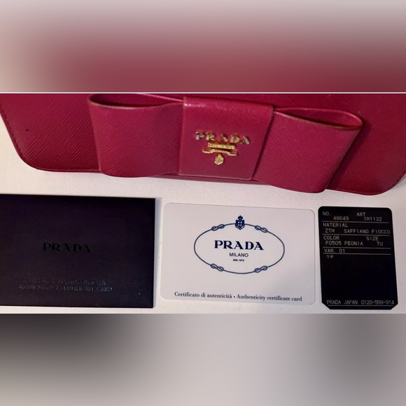 Prada Saffiano Fiocco Peonia Long Wallet, Authentic - Picture 3 of 16